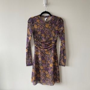 & Other Stories Mesh mini dress in floral